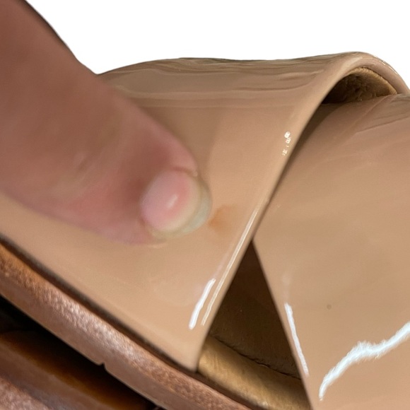 SOFFT Gabella Patent Leather Wedge Sandals Flesh Tone Size 11M - Picture 5 of 9